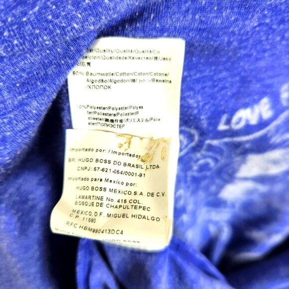 Boss Orange Mens Short Sleeve Slub Knit Paisley Pattern Tee Medium - Picture 5 of 7